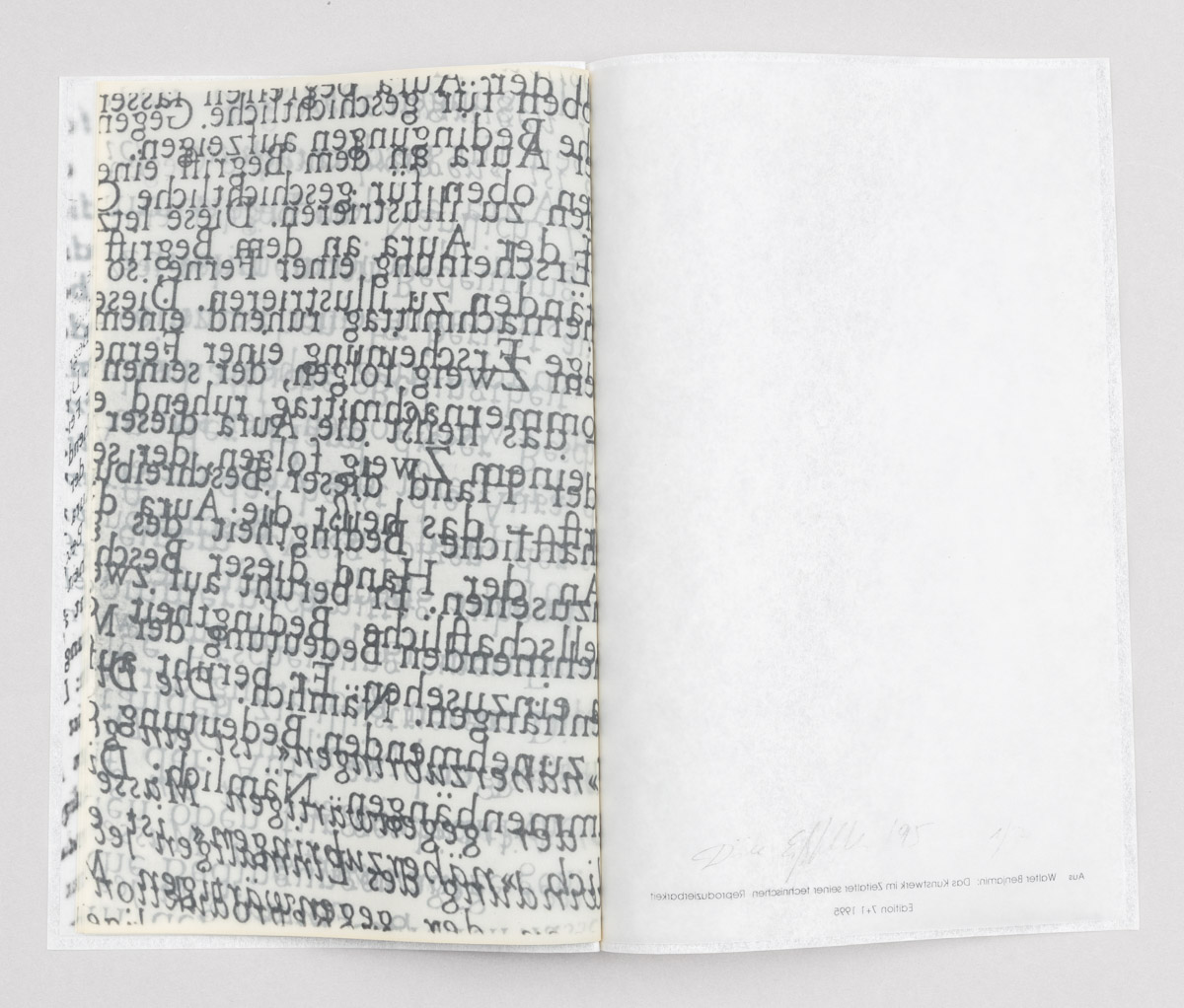 Repros des Heftes zu Walter Benjamin von Dörte EIssfeldt